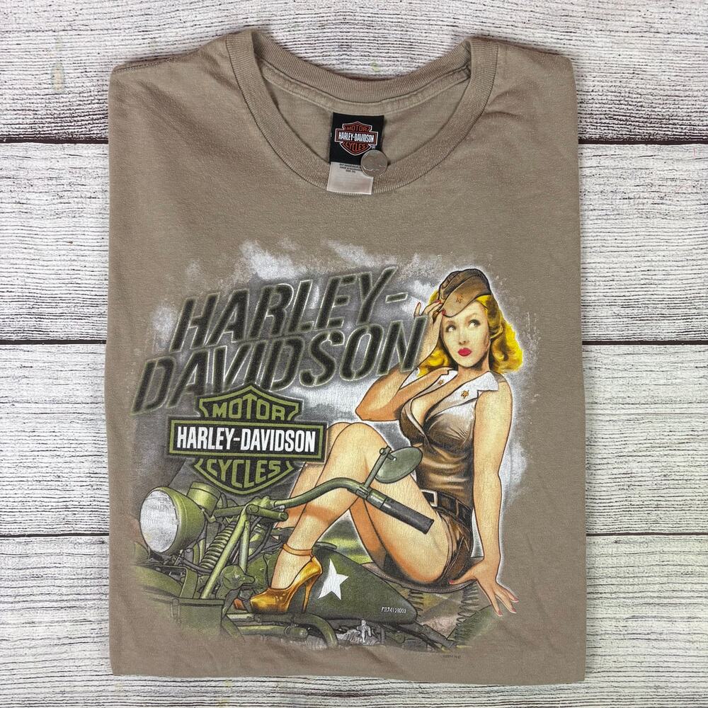 2014 Harley Davidson Motorcycles Pin Up Girl Indianapolis, Indiana T-shirt